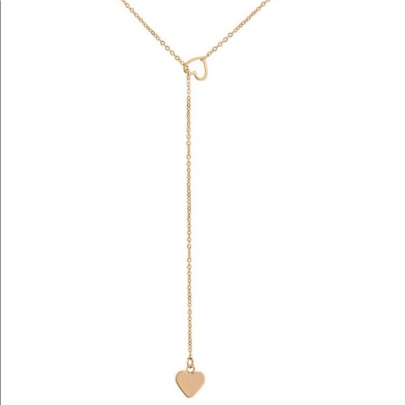 3/$30 Gold Heart Lariat Necklace - Picture 5 of 7